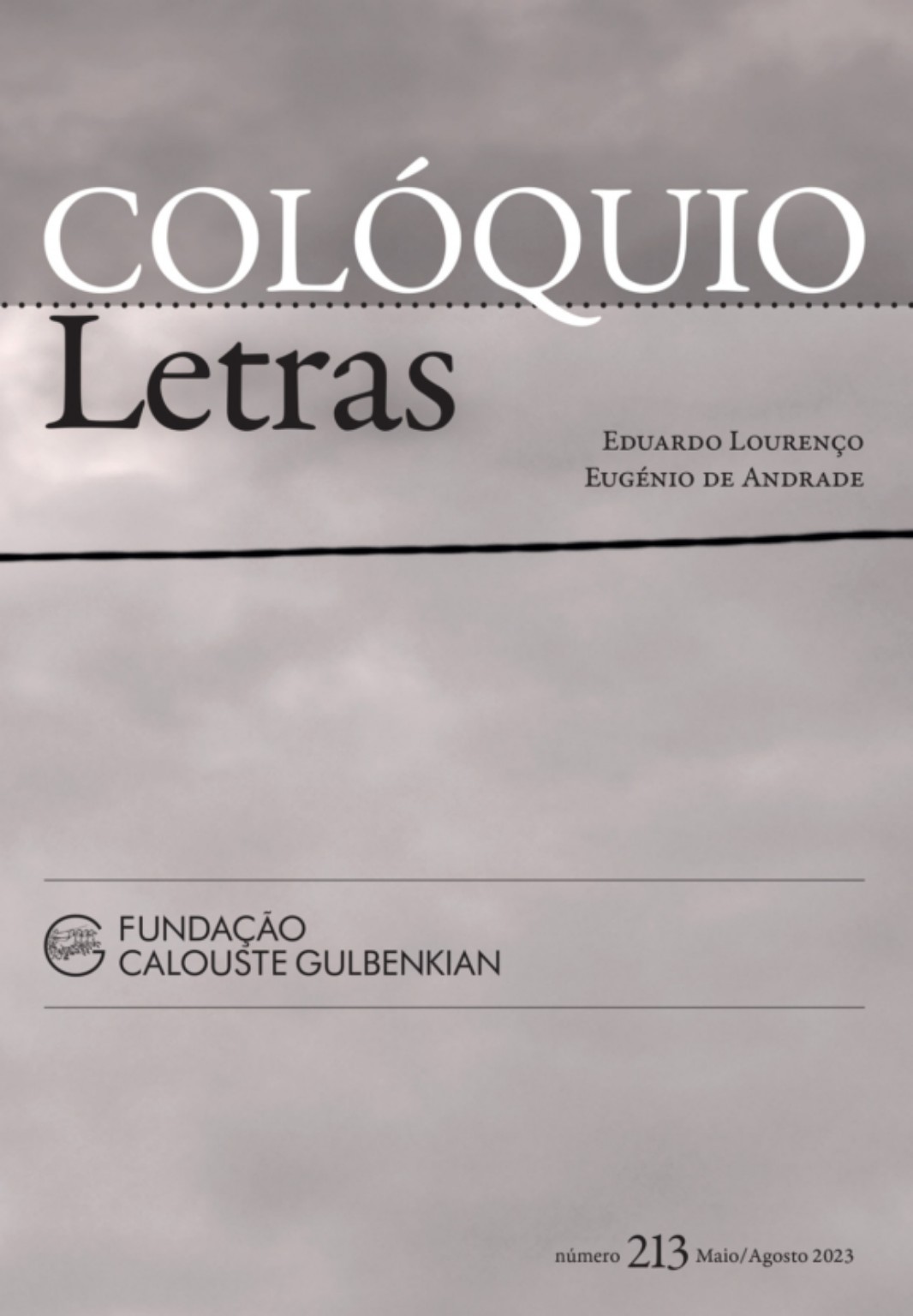 Capa da revista «Colóquio/Letras», n.º 213, Maio/Agosto de 2023, que inclui recensão crítica ao «Epistolário Magno de Luís de Camões».